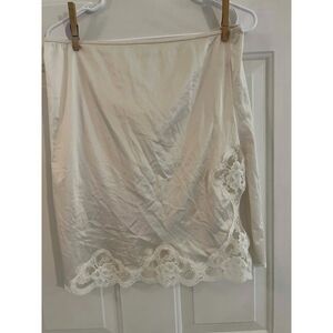 Vintage Ashley Taylor White Half Slip Skirt Lace Medium Coquette Romantic Nylon